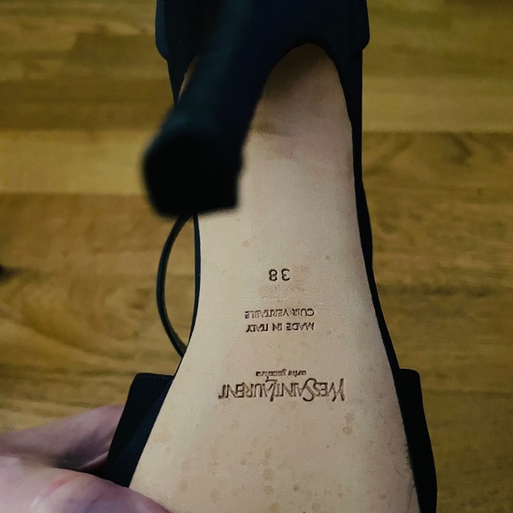 YSL navy blue cocktail sandals - Picture 4 of 4